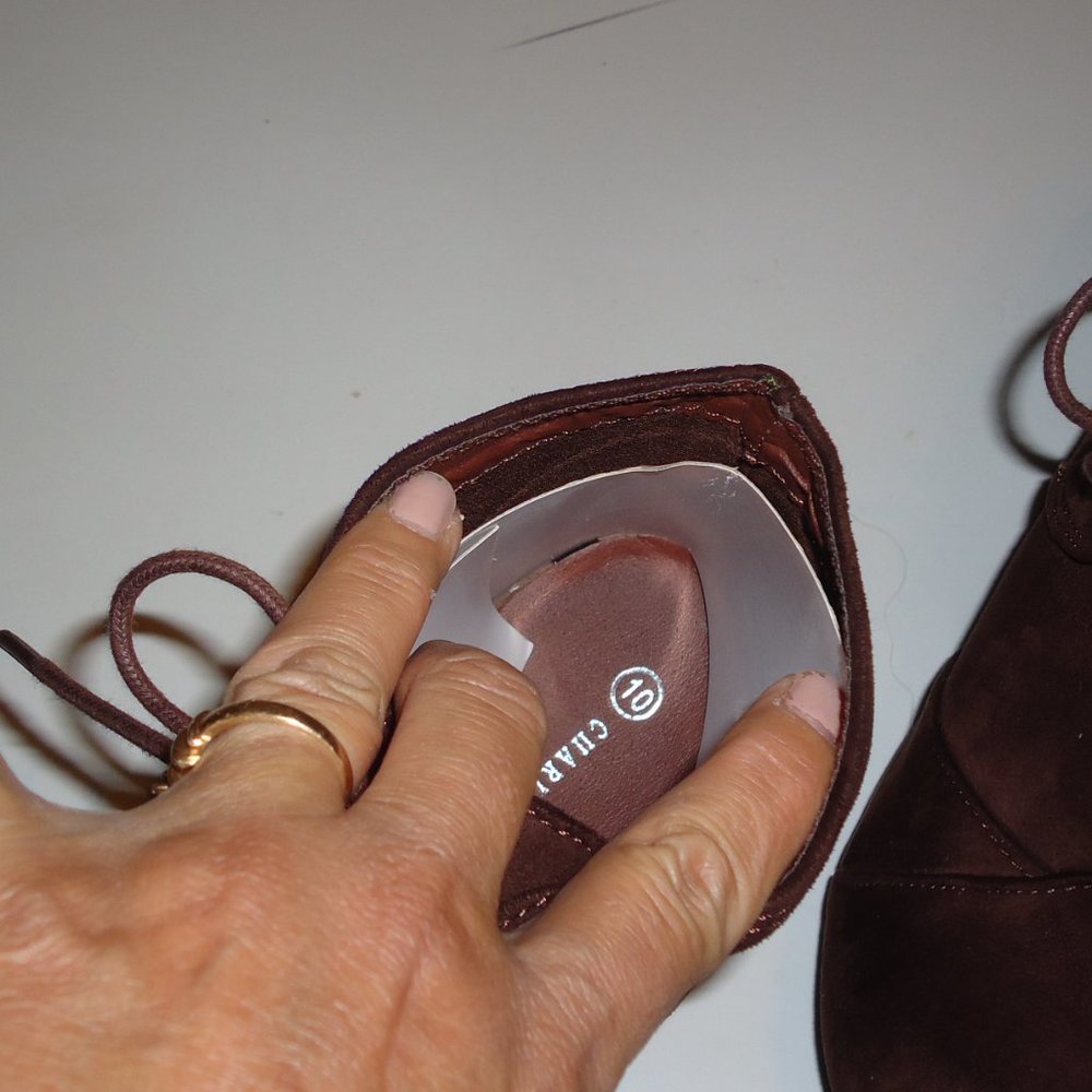 Dark Brown Vegan  Suede Lace Up Botties NEW - Picture 8 of 12